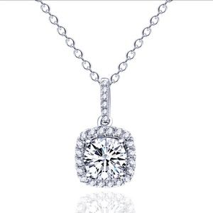 10K White Gold 0.9ct Moissanite Pendant Necklace